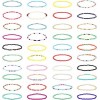 40Pcs Handmade Beaded Anklets For Women Boho Colorful Beads Ankle Bracelets Elastic Stretch Anklets Set For Women